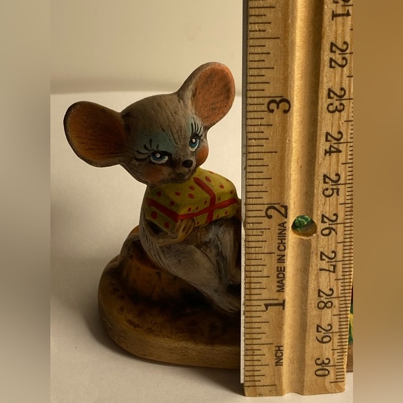 MCM Vintage Mouse  Mice Couple at Christmas Holiday Figurine hand painted - Picture 13 of 16